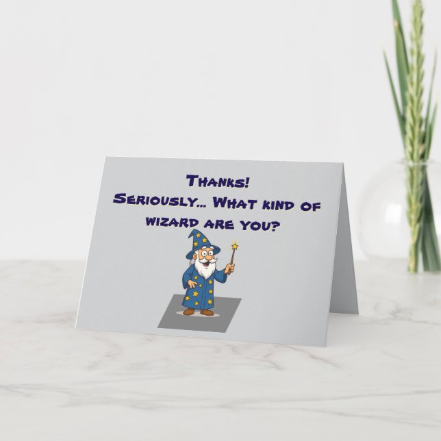Cartão 🧙 ‍ "Obrigado, Seu Geloroso Feiticeiro" (Frente)