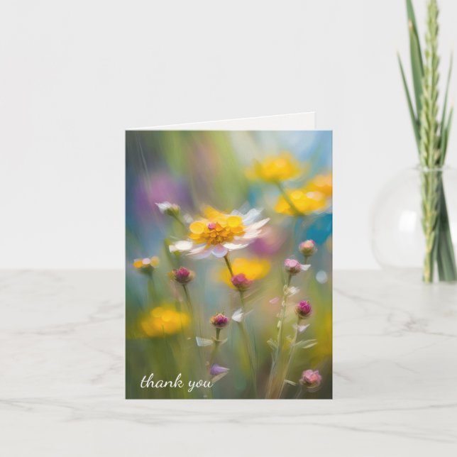 Cartão Obrigado Simpatia Flores Selvagens da Família (Frente)