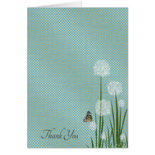 Cartão obrigado-você-borboleta em flor de alce