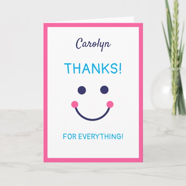 Cartão OBRIGADO. Você me fez feliz. Personalizado (Frente)