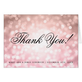 Cartão "Obrigado Wedding você" aumentou cora luzes