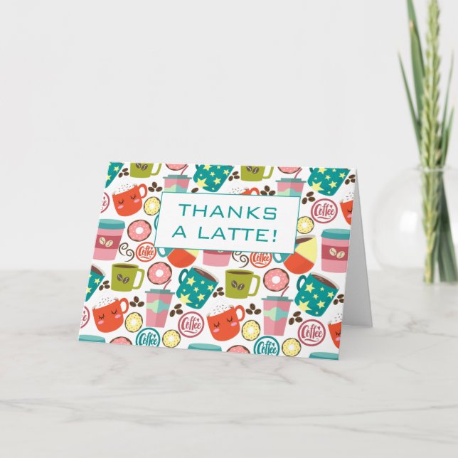 Cartão Obrigados A Latte Obrigado Apreciação (Frente)