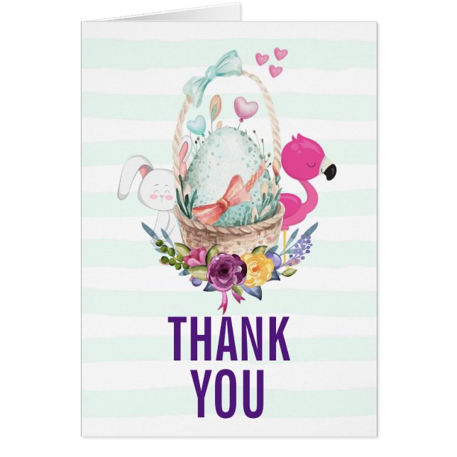 Cartão Obrigados chás de fraldas Ninhando Ovo com Flaming (Frente)