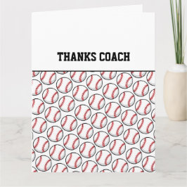 Cartão OBRIGADOS COACH Baseball Team Jogadores Red White