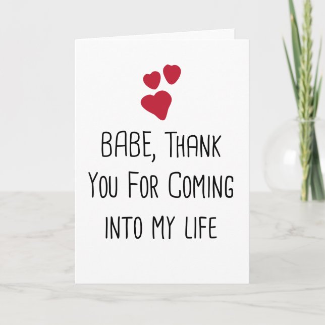 Cartão Obrigados de estar na minha vida, eu te amo (Frente)