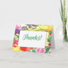 Cartão Obrigados de Flor de Aquarela