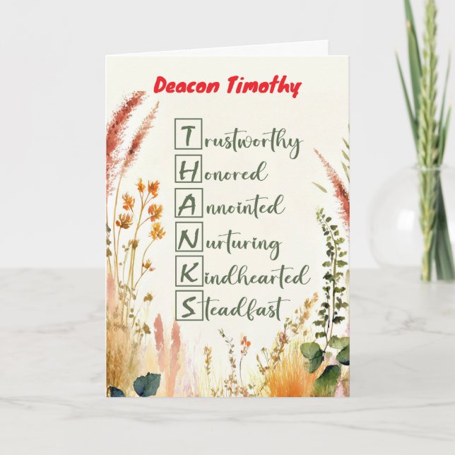 Cartão Obrigados de Nome Personalizado do Dia de Apreciaç (Frente)