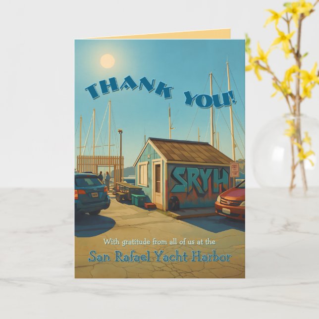 Cartão Obrigados dobrados bilíngues/espanhóis! Saudação (Flor Amarela)