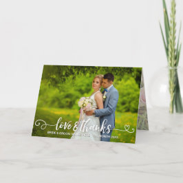 Cartão Obrigados e amor Typografia Rosa Foto