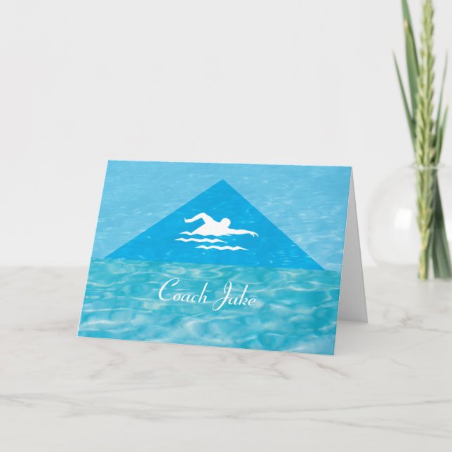 Cartão Obrigados Mens Natação Swimmer Nome Personalizado (Frente)