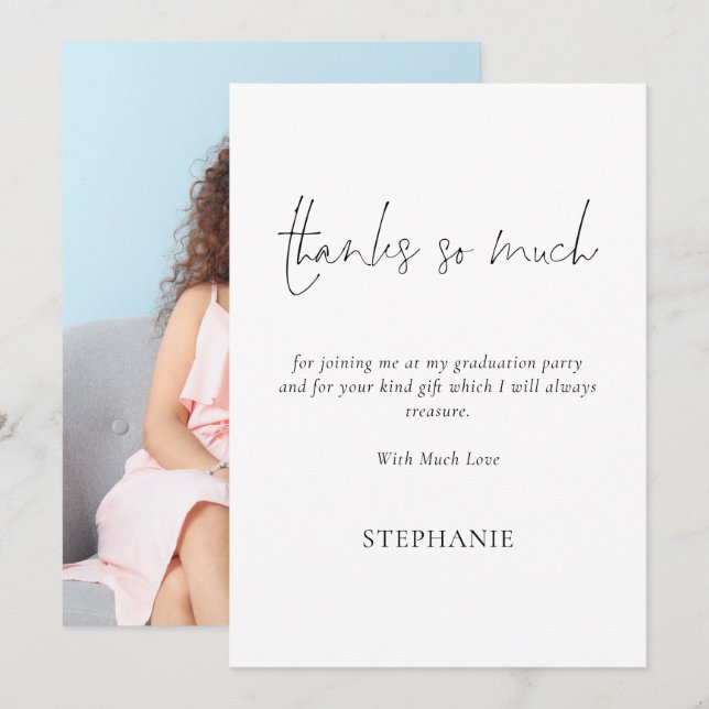 Cartão Obrigados Muito Obrigado Por Graduação De Fotograf (Frente/Verso)