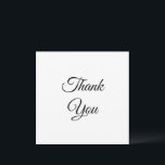 Cartão Obrigados, obrigado, preto branco elegante clássic<br><div class="desc">Obrigados,  obrigado,  cartão de saudação elegante branco preto elegante e elegante na moda refinado</div>