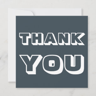 Cartão Obrigados, obrigado, tangerina Carvão branco