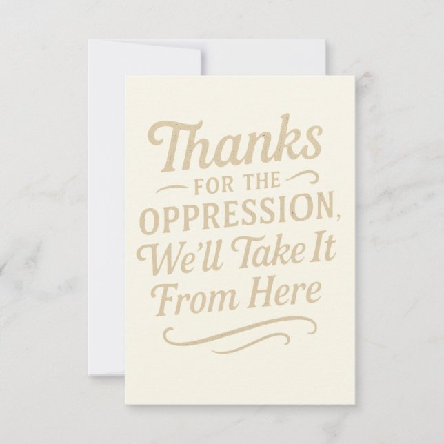 Cartão Obrigados para a Cota da Igualdade de Opressão (Frente)