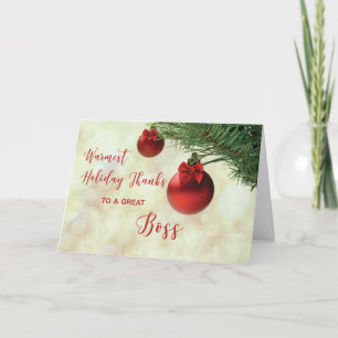 Cartão Obrigados para Chefe Ornament de Árvore de Natal