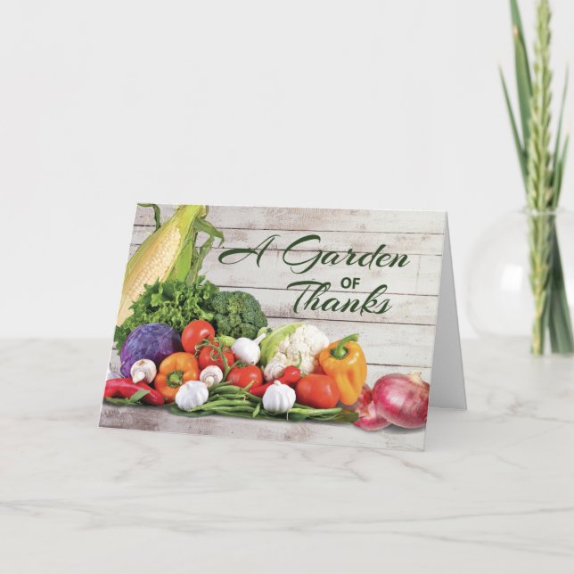 Cartão Obrigados para compartilhamento de hortas e produt (Frente)