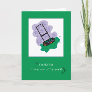 Cartão Obrigados para cuidar do jardim com o poder do gra