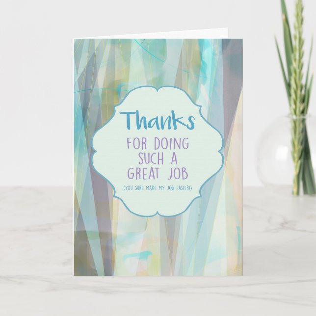 Cartão Obrigados para fazer tal trabalho de Excelente (Frente)