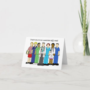 Cartão Obrigados para o Funcionarios médico HSE