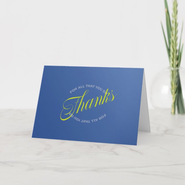 Cartão Obrigados Para Tudo Que Você Faz (Frente)