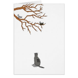 Cartão Observando Pássaro, Vazio