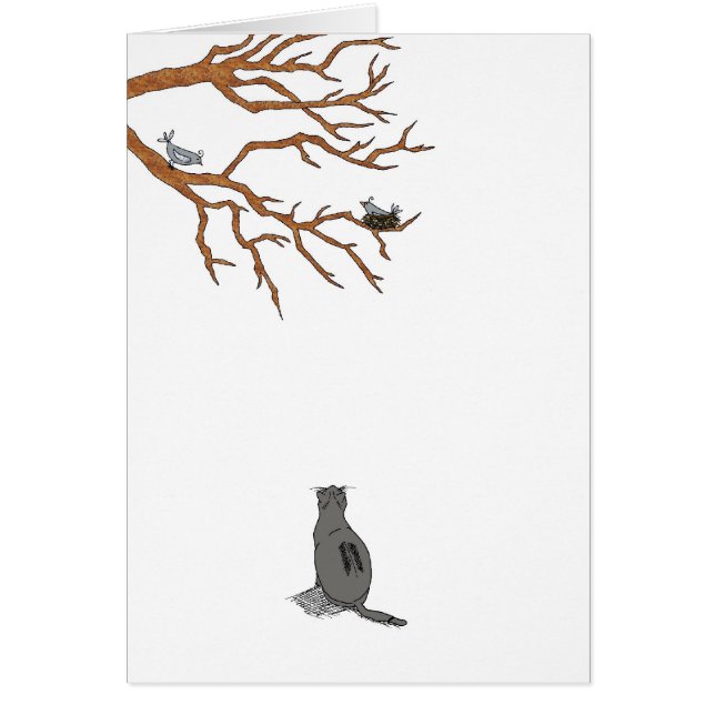Cartão Observando Pássaro, Vazio (Frente)