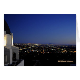 Cartão Observatório de Luzes de Cidade de Crepúsculo