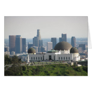 Cartão Observatório Griffith e Centro Los Angeles