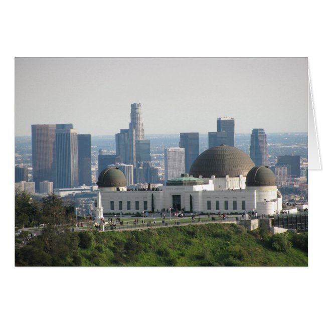 Cartão Observatório Griffith e Centro Los Angeles (Frente Horizontal)