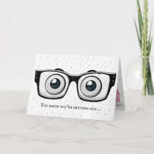 Cartão Obtendo gotas mais velhas dos globos oculares e da