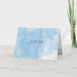 Cartão Obtenha bem em breve Design de cor azul de água de