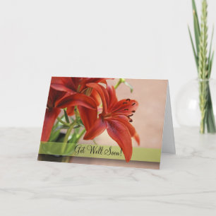 Cartão Obtenha Bem Laranja Tigre Lily Feche A Fotografia