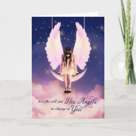 Cartão Obtenha Bem Salms 91:11 Scripture Angel