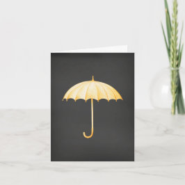 Cartão Obtenha uma boa placa com um guarda-chuva amarelo