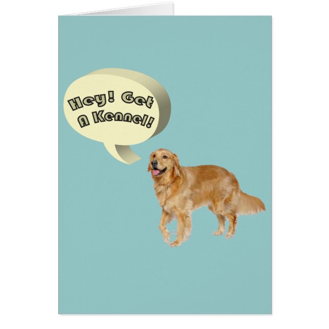 Cartão obter um recuperador de ouro engraçado do kennel (Frente)