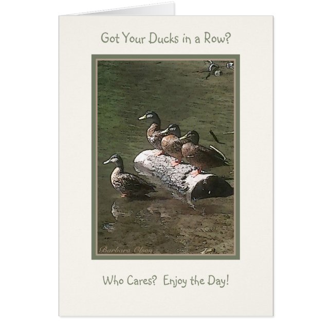 Cartão Obteve seus patos em seguido? (Frente)