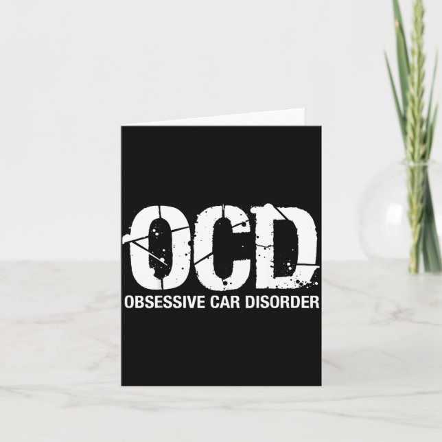 Cartão Ocd Obsessive Car Disorder Funny Lover Garage Guy  (Frente)
