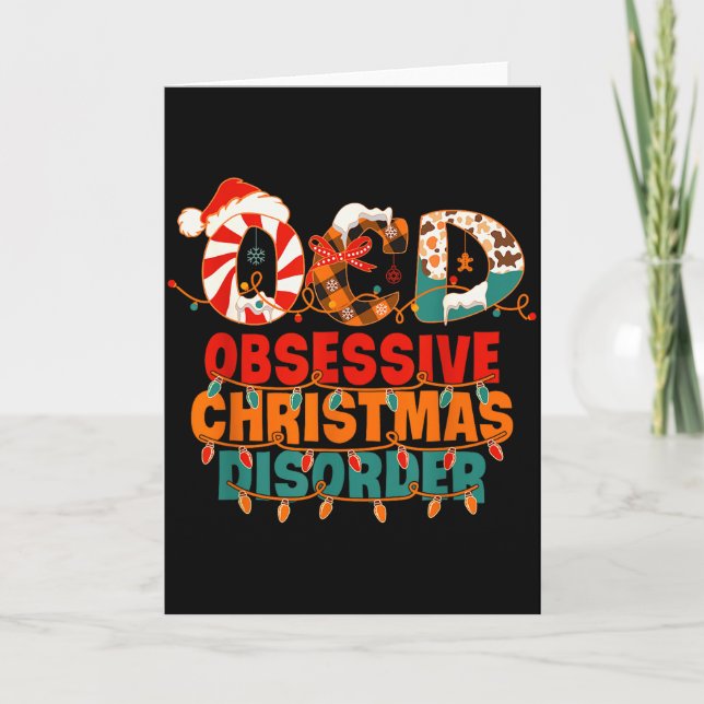 Cartão Ocd Obsessive Christmas Disorder Funny Christmas  (Frente)
