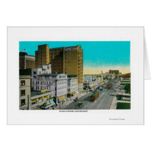 Cartão Ocean Avenue Olhando para Leste, Long Beach