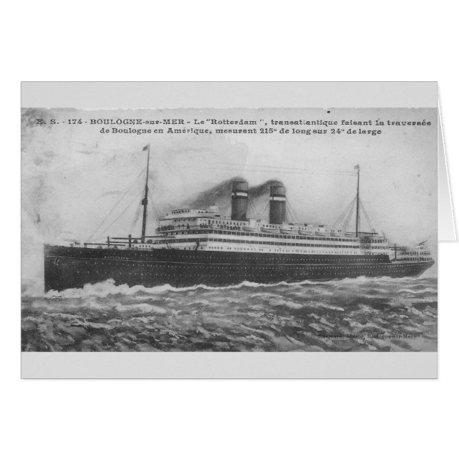 Cartão Ocean liner Rotterdam 1910 (Frente Horizontal)