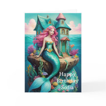 Ocean Mermaid Happy Birthday 