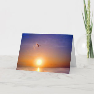 Cartão Ocean Sunset Pensando em Você