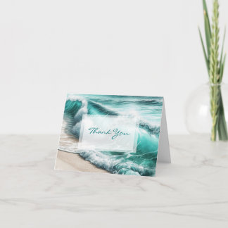 Cartão Ocean Themed Wedling Obrigado