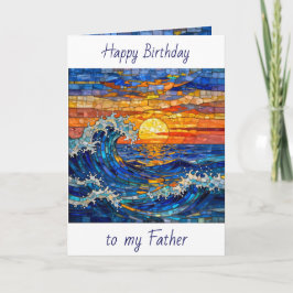 Cartão Oceanic Coastal Ocean Waves Father's Birthday