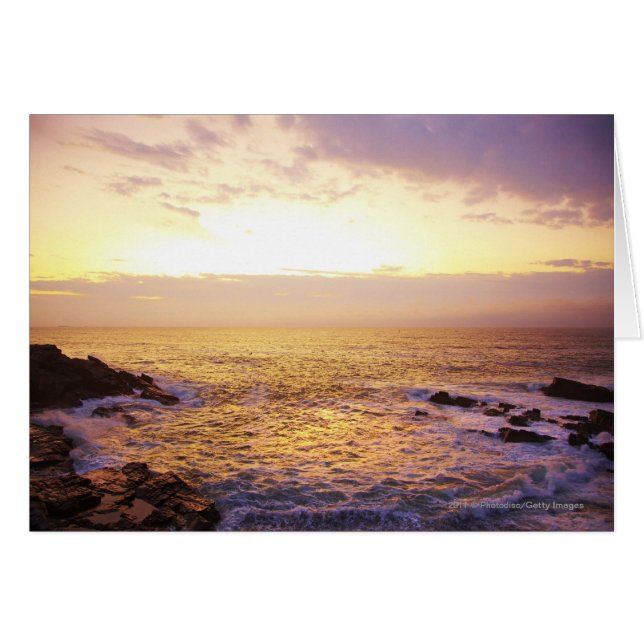 Cartão Oceano Atlântico no nascer do sol, vista de Portla (Frente Horizontal)