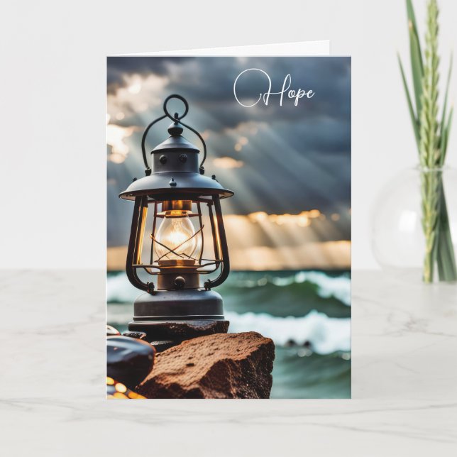 Cartão Oceano Lanterna na Tempestade (Frente)