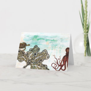 Cartão Oceano Octopus