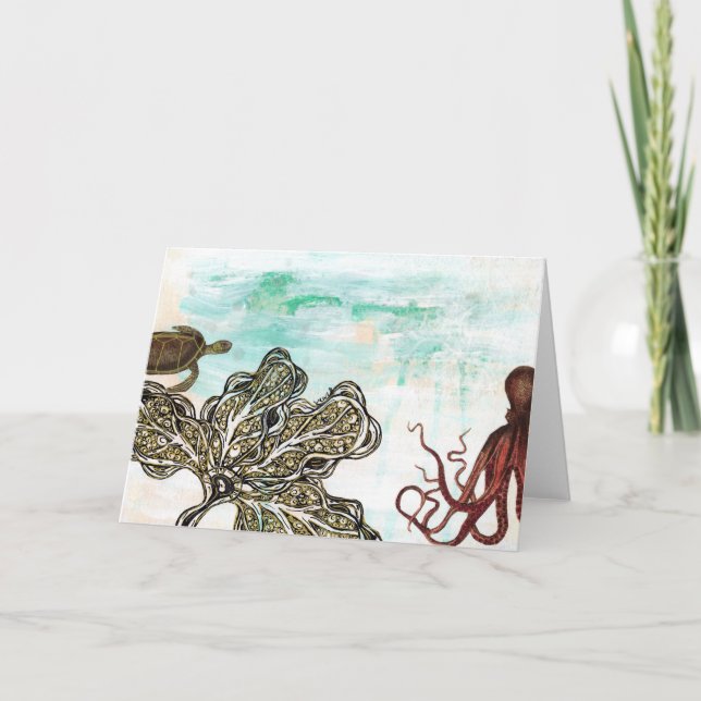 Cartão Oceano Octopus (Frente)