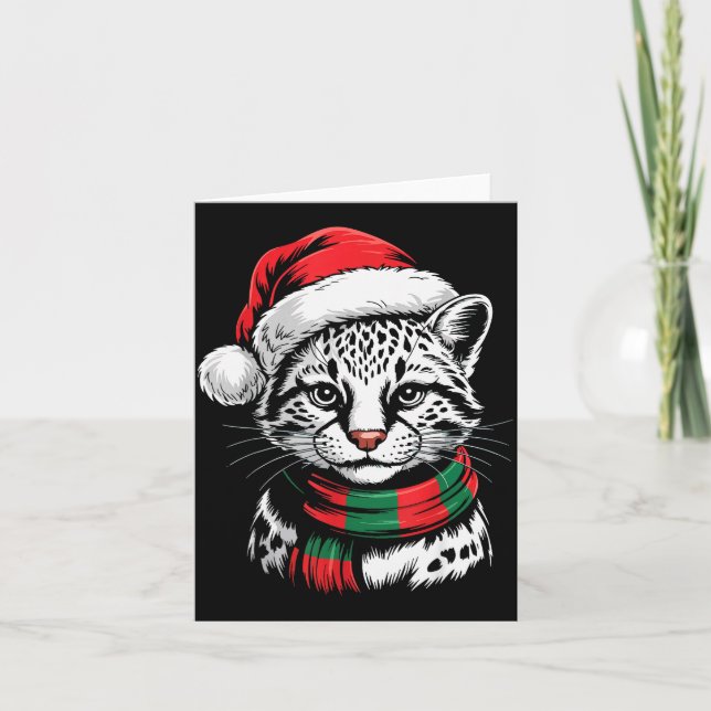 Cartão Ocelot Xmas Santa Hat F Christmas Costume  (Frente)