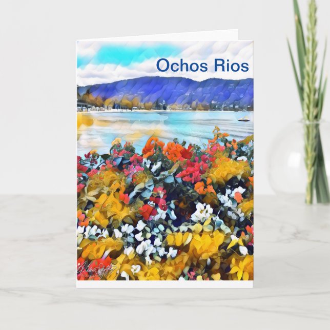 Cartão Ochos Rios Neon Pop Art Floral (Frente)